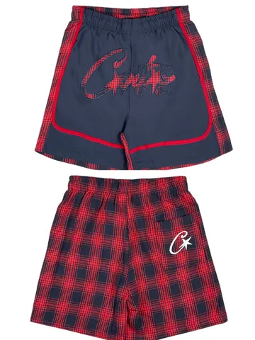 Corteiz Shorts - Navy & Red Plaid