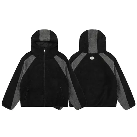 Mertra Zipper Hoodie - Black & Grey Zip Hoodie