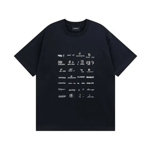 Balenciaga Tee - Black Sponsor Logos
