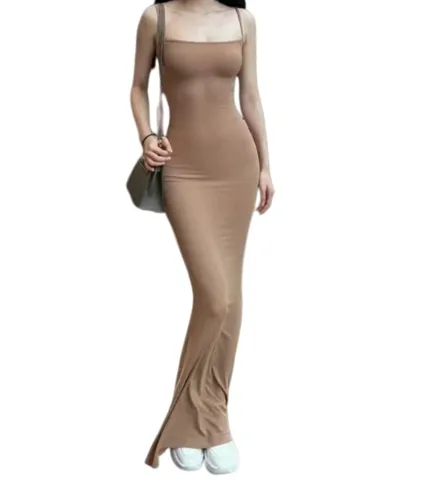 Skims Dress - Mocha Slip Maxi