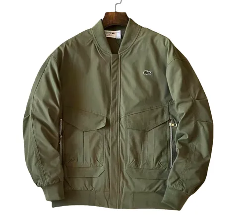 Lacoste Quilted Jacket - Olive Bomber