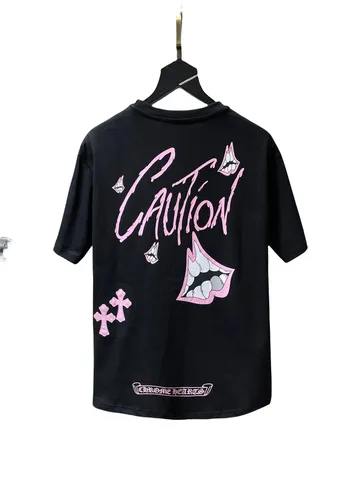 Chrome Hearts Tee - Black Pink Caution