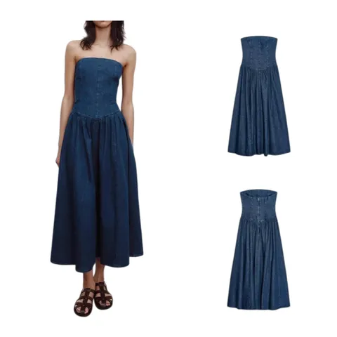 Zara Dress - Denim Strapless Maxi