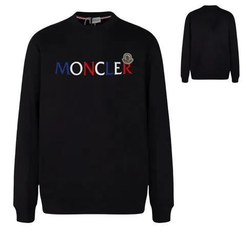 Moncler Hoodie - Black Colour Logo Crew