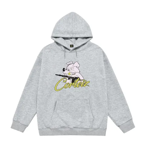 Corteiz Hoodie - Grey Mascot Print