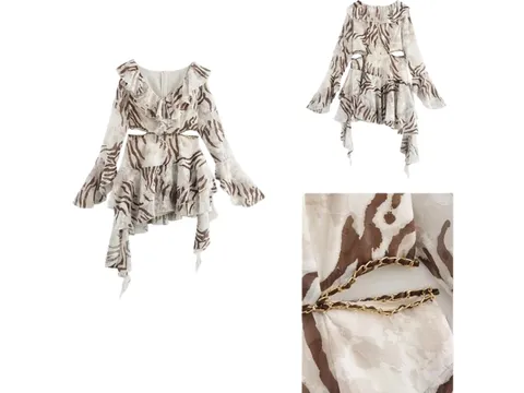 Zara Dress - Marble Print Top