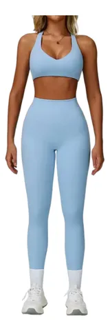 Alo Set - Sky Blue Bra & Leggings