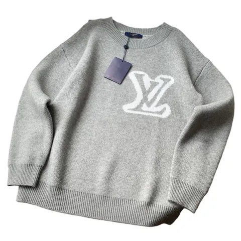 Louis Vuitton Sweater - Grey Big LV Knit