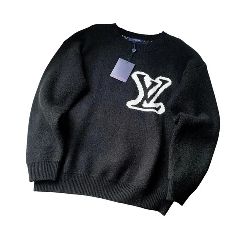 LV Sweater - Black Big LV Knit