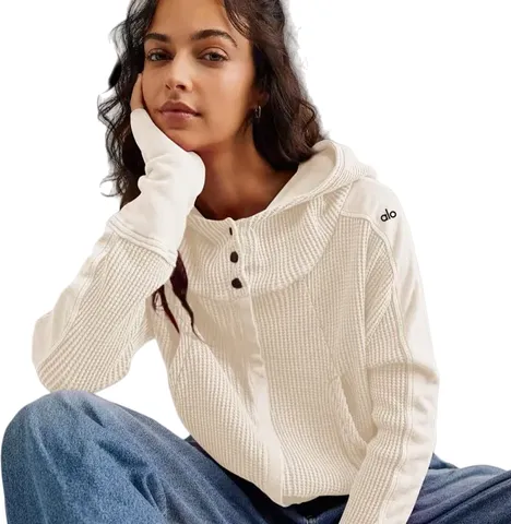 Alo Hoodie - Cream Waffle Hoodie