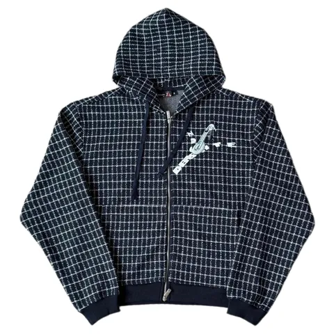 Derschutze Coat - Navy Check Zip