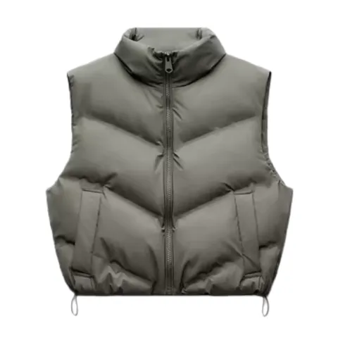 Zara Waistcoat - Sage Puffer Vest