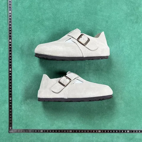 Birkenstock - White Suede Boston