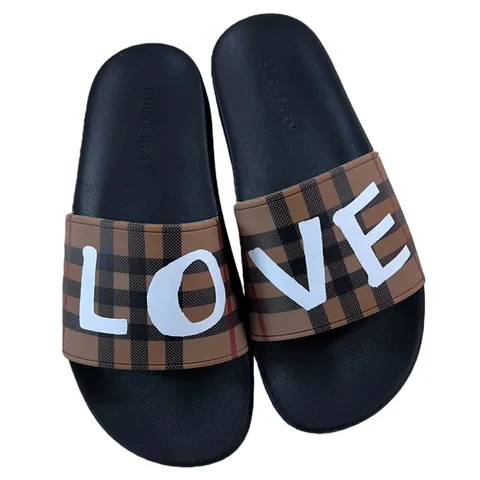 Burberry Slides - Check Love Slides