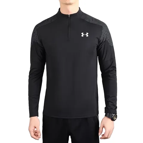 Under Armour Long Tee - Black Half-Zip, Quick-Dry