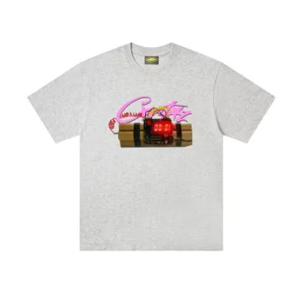Corteiz Tee - Grey Pink Bomb Script