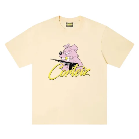 Corteiz Tee - Cream Pink Mascot