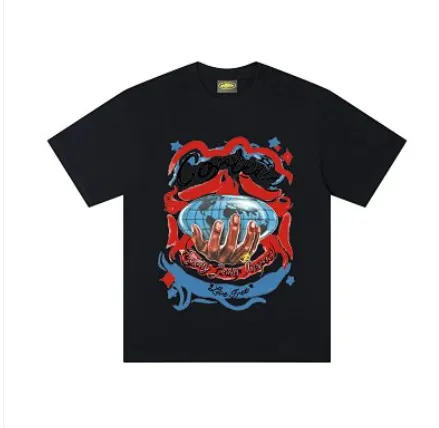 Corteiz Tee - Black Island Print, Relaxed