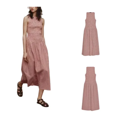 Zara Dress - Pink Smocked Midi