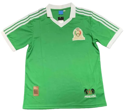 1986 season Mexico Home retro Fan version - Green Collar