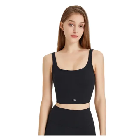 Alo Vest - Black Crop Tank