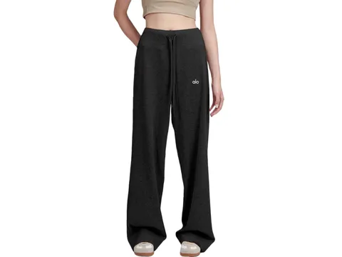 Alo Pants - Black Wide-Leg, Knit