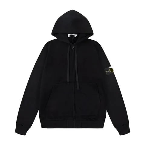 Stone Island Zipper Hoodie - Black Hoodie
