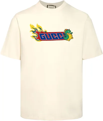 Gucci Tee - Cream Rainbow Logo