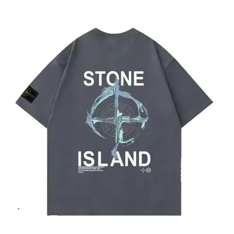Stone Island Tee - Grey Compass Print