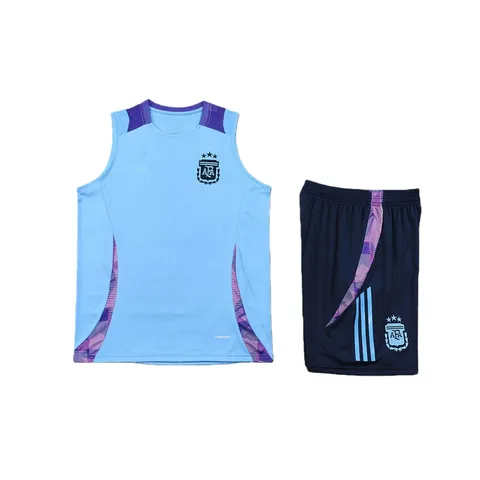 2425 Argentina Training clothes suit vest Fan version - Sky Blue Vest & Shorts