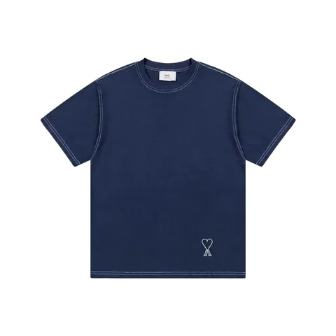 Ami Tee - Navy Heart Logo