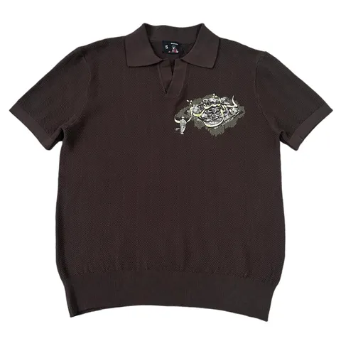 Derschutze Polo - Brown Knit Polo