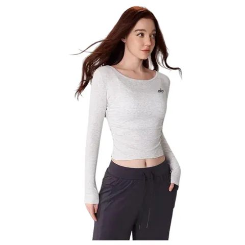Alo Long Tee - Heather White