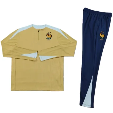 2425 France golden Training suit set Player version