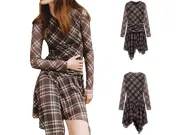 Zara Dress - Brown Check Handkerchief