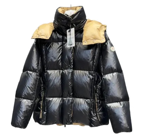 Moncler Down Jacket - Black & Beige Glossy