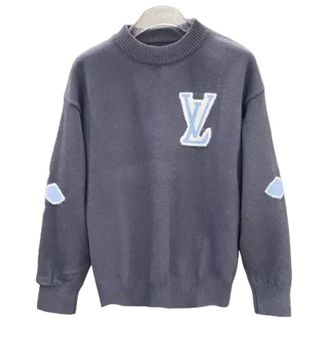 LV Sweater - Grey Big LV Knit