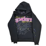 Sp5der Hoodie - Black Pink Web