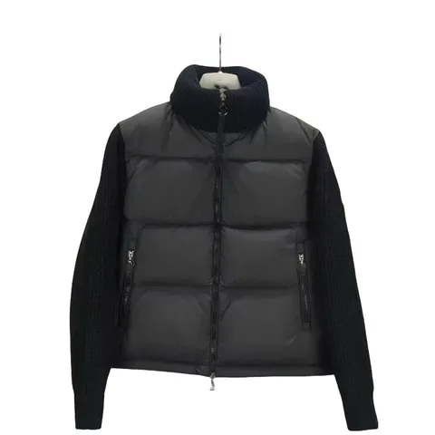 Moncler Down Jacket - Black Knit Hybrid, Cropped