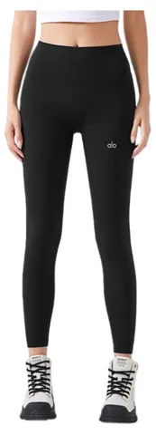 Alo Pants - Black Leggings, Fleece-Lined