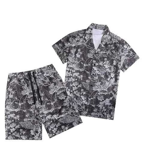 Lv Set - Grey Print Shirt Set