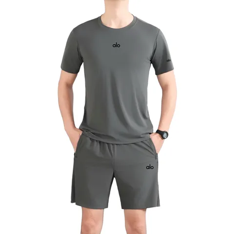 Alo Set - Grey Tee & Shorts