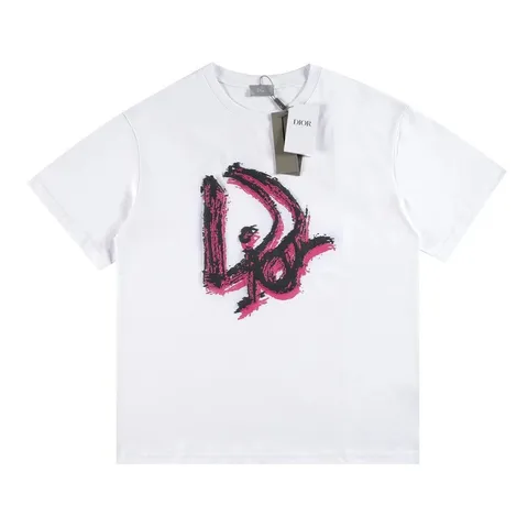 Dior Tee - White Pink Signature