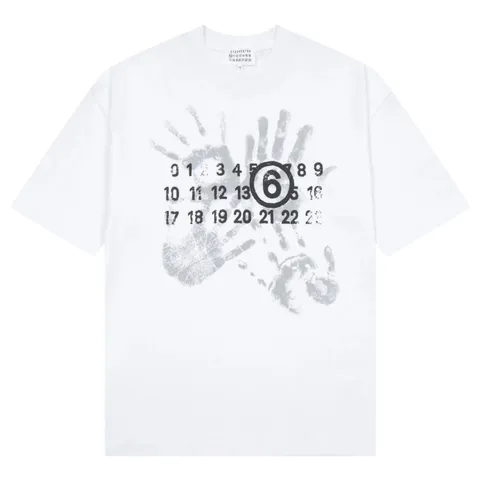 Maison Margiela Tee - White Handprint Numbers
