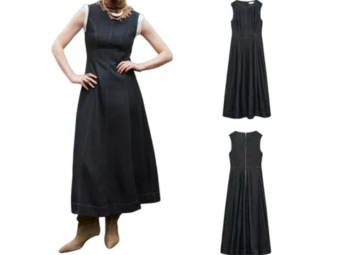 Zara Dress - Black Linen Maxi
