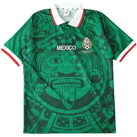 1998 season Mexico home retro Fan version - Green Aztec