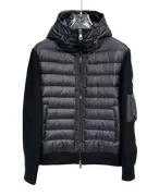 Moncler Down Jacket - Navy Knit Hybrid Hooded
