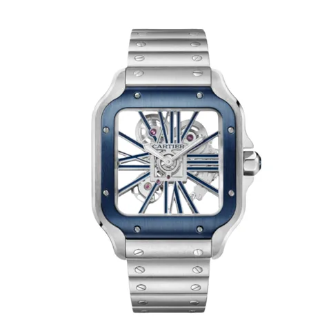 Cartier [ Santos de Cartier] - Blue Skeleton