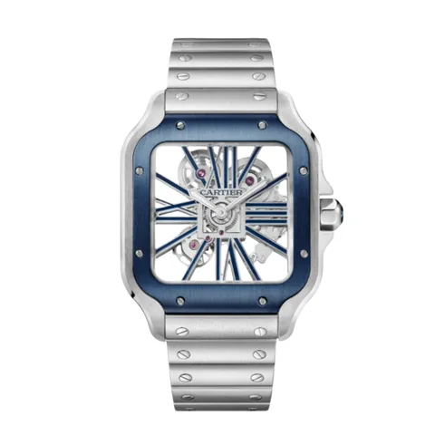 Cartier [ Santos de Cartier] - Blue Skeleton