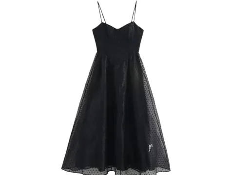 Zara Dress - Black Tulle Midi